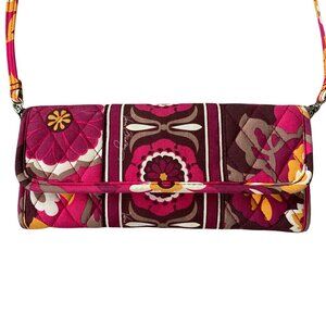 Vera Bradley women's pink trifold wallet clutch bag money change cardholder